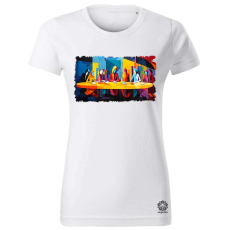 Magnolion Az utolsó vacsora absztrakt v4 női póló - 19 szín, XS-2XL