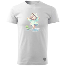 Magnolion Chibi lány esőben táncol v1 férfi póló - 19 szín, S-3XL férfi póló