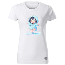 Magnolion Chibi lány esőben táncol v4 női póló - 19 szín, XS-2XL női póló