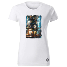Magnolion Cyberpunk város hangulat v2 női póló - 19 szín, XS-2XL női póló