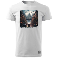 Magnolion Disztópikus cyberpunk Budapest v1 férfi póló - 19 szín, S-3XL férfi póló