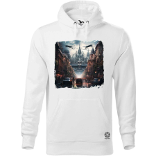 Magnolion Disztópikus cyberpunk Budapest v1 férfi pulóver - 19 szín, S-5XL férfi pulóver, kardigán