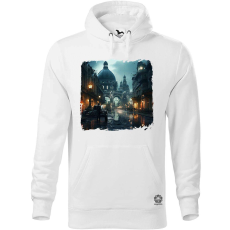 Magnolion Disztópikus cyberpunk Budapest v8 férfi pulóver - 19 szín, S-5XL