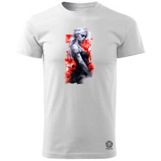 Magnolion Ezüst piros portré fantázia v4 férfi póló - 19 szín, S-3XL