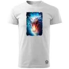 Magnolion Fehér sárkány v2 férfi póló - 19 szín, S-3XL férfi póló