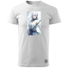 Magnolion Fehérhajú anime lány v3 férfi póló - 19 szín, S-3XL