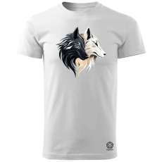 Magnolion Fekete fehér farkasok v1 férfi póló - 19 szín, S-3XL