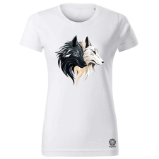Magnolion Fekete fehér farkasok v1 női póló - 19 szín, XS-2XL női póló