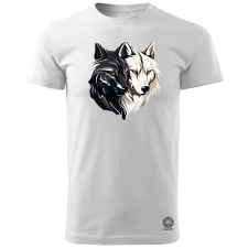 Magnolion Fekete fehér farkasok v2 férfi póló - 19 szín, S-3XL férfi póló