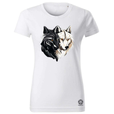 Magnolion Fekete fehér farkasok v2 női póló - 19 szín, XS-2XL női póló