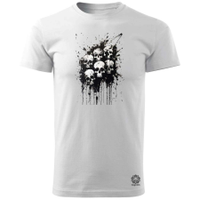 Magnolion Fekete fehér koponyák v4 férfi póló - 19 szín, S-3XL férfi póló