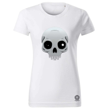 Magnolion Fekete fehér rajzfilm koponya v2 női póló - 19 szín, XS-2XL női póló