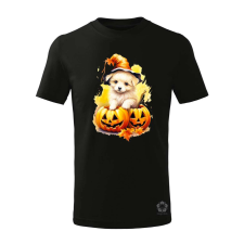 Magnolion Halloween tök és kutyus v4 gyerek póló - 11 szín, 4-12 éves gyerek póló