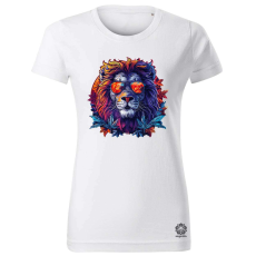 Magnolion Hímzett oroszlán v5 női póló - 19 szín, XS-2XL