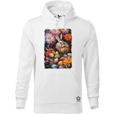 Magnolion Húsvéti nyuszi virágok között férfi pulóver - 19 szín, S-5XL