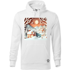 Magnolion Kivágott papír művészet téli csendelet v1 férfi pulóver - 19 szín, S-5XL
