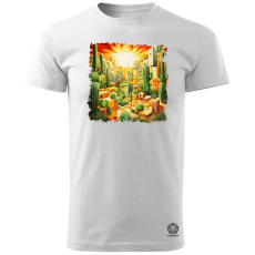 Magnolion Kocka kaktuszkert v2 férfi póló - 19 szín, S-3XL