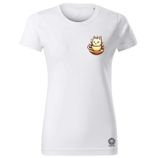 Magnolion Macska és kávé zseb v1 női póló - 19 szín, XS-2XL