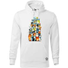 Magnolion Macska kollázs v16 férfi pulóver - 19 szín, S-5XL