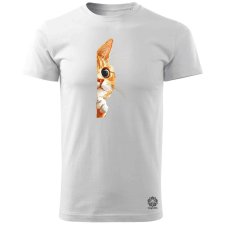 Magnolion Macska kukucskál v3 férfi póló - 19 szín, S-3XL férfi póló