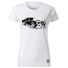 Magnolion Mustang és virágok rajz v1 női póló - 19 szín, XS-2XL női póló