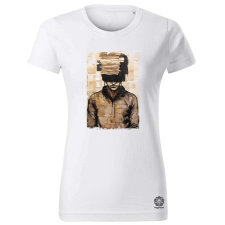 Magnolion Papír kollázs művészet v6 női póló - 19 szín, XS-2XL női póló