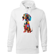 Magnolion Papír kollázs tacskó v1 férfi pulóver - 19 szín, S-5XL
