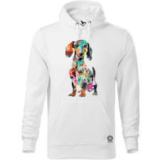 Magnolion Papír kollázs tacskó v2 férfi pulóver - 19 szín, S-5XL férfi pulóver, kardigán