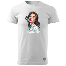 Magnolion Pin-up girl portré v13 férfi póló - 19 szín, S-3XL férfi póló