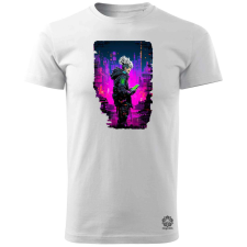 Magnolion Pixelart cyberpunk hacker v4 férfi póló - 19 szín, S-3XL férfi póló