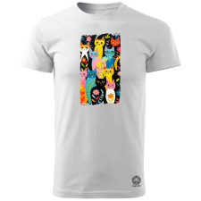 Magnolion Pop art graffiti macska v4 férfi póló - 19 szín, S-3XL férfi póló