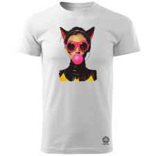 Magnolion Popart macskanő v8 férfi póló - 19 szín, S-3XL férfi póló