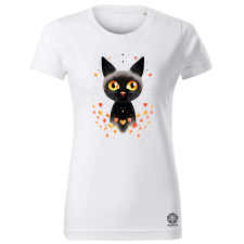 Magnolion Pozitív alakzat negatív tér macska v9 női póló - 19 szín, XS-2XL női póló