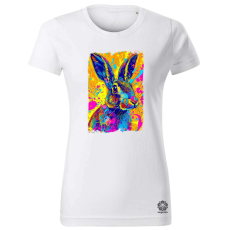 Magnolion Pszichedelikus nyuszi v34 női póló - 19 szín, XS-2XL