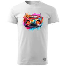 Magnolion Retró boombox v2 férfi póló - 19 szín, S-3XL