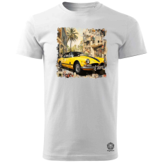 Magnolion Vintage kollázs autó v3 férfi póló - 19 szín, S-3XL