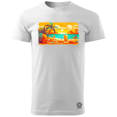 Magnolion Vintage nyári képeslap v4 férfi póló - 19 szín, S-3XL