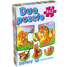 Magyar Gyártó DUO Puzzle Szafari állatokkal - D-Toys puzzle, kirakós