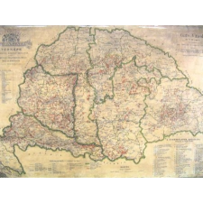 Magyarország borászati térképe fóliázott falitérkép 1884 év 100x70 cm térkép