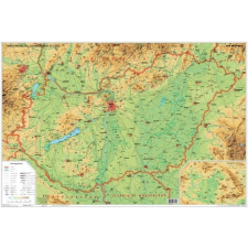  Magyarország domborzata és vizei falitérkép 60x40 cm térkép