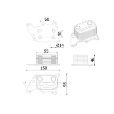 Mahle Olajhűtő, motorolaj MAHLE CLC 278 000S autóalkatrész