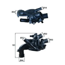 Mahle termosztát, hűtőfolyadék TM 46 105 autóalkatrész