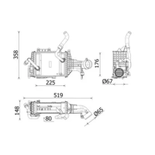 Mahle töltőlevegő-hűtő CI 665 000P autóalkatrész