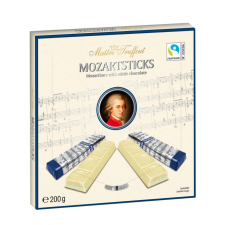 Maitre T. mozartsticks marcipán és pisztácia krémmel töltött fehércsokoládé 200g csokoládé és édesség