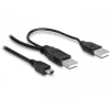 male Delock kábel, 2db USB-A 2.0 apa - USB mini 5 tűs