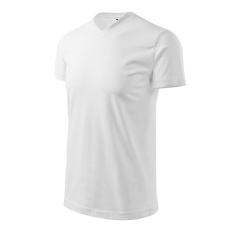 Malfini 111 Heavy V-nyakú unisex póló fehér színben