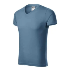 Malfini 146 Malfini Slim Fit V Nyakú férfi póló farmerkék - XL munkaruha