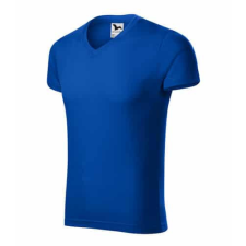 Malfini 146 Malfini Slim Fit V Nyakú férfi póló Királykék munkaruha