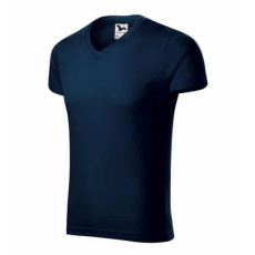 Malfini 146 Malfini Slim Fit V Nyakú férfi póló tengerészkék - XL