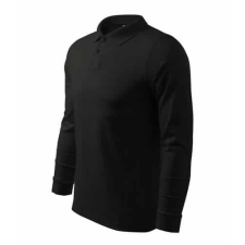 Malfini 211 Malfini Single J. LS galléros férfi póló Fekete - M munkaruha